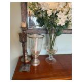 Elegant Home Decor Set with Candle Holders, and Floral Vase