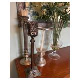 Elegant Home Decor Set with Candle Holders, and Floral Vase