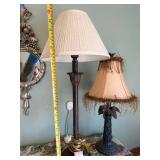 Vintage Table Lamps & Decorative Floral Mirror Set