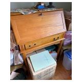 Vintage Wooden Secretary Desk with Storage and Drawers