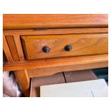 Vintage Wooden Secretary Desk with Storage and Drawers