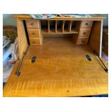 Vintage Wooden Secretary Desk with Storage and Drawers