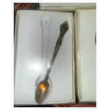 Vintage Silver Plated Spoon Set with Decorative Design and a set of napkin rings