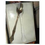 Vintage Silver Plated Spoon Set with Decorative Design and a set of napkin rings