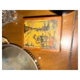 Vintage Brass Trays, Display Cabinet, Snow Globe & Music Boxes Lot