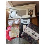 Mixed Home Decor Lot: Mirror Frame, Albums, Dishes & More