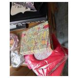 Mixed Home Decor Lot: Mirror Frame, Albums, Dishes & More