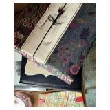 Mixed Home Decor Lot: Mirror Frame, Albums, Dishes & More