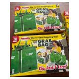 3 Sets of Reusable Grab Bags - Clip to Cart Shopping Convenience