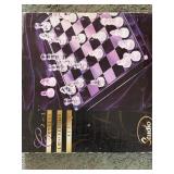 Studio Silversmiths 2-in-1 Crystal Chess & Checker Set