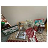 Festive Christmas Decoration Set with Sign, New Blanket, Tree Topper and 2 Wreath & Gift Boxes