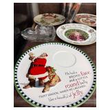 Vintage Christmas Decorative Plate Collection & Glassware Set