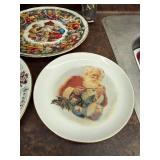 Vintage Christmas Decorative Plate Collection & Glassware Set