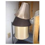 Set of 4 Neutral Colored Lamp Shades and Foot Stool - Assorted Sizes