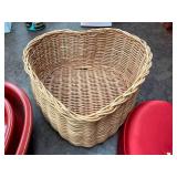 Heart-Shaped Baking Dishes, Woven Basket & Godiva Gift Box Set