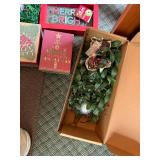 Christmas Decoration Lot: Garland, Candles, Ornaments, Cards