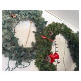 Large Holiday Wreaths with Pinecones, Bows & Lights