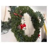 Large Holiday Wreaths with Pinecones, Bows & Lights