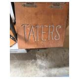 Vintage Taters and Onions Wood Storage Box