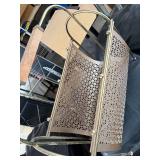 Vintage Metal Magazine Rack with Lattice Design