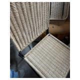 Set of Foldable Wicker Chairs with Metal Frame