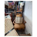Set of Foldable Wicker Chairs with Metal Frame
