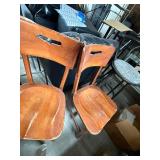 Pair of Vintage Wooden Chairs with Cut-Out Backs
