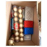 Holiday Decoration Bundle - Lladro Christmas Bell, Ornaments, Gift Boxes, Festive Tin