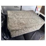 Vintage Patterned Fabric Storage Ottoman with Lid