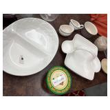 Vintage White Ceramic Dishware & Decorative Plate Set