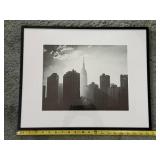 Framed Black and White New York Skyline and Chrysler Building City Skyline Photograph