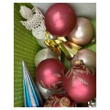 Vintage Christmas Ornaments Set: Glass Baubles and Decorations