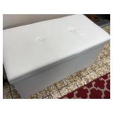 White Upholstered Storage Ottoman by Soml Furniture