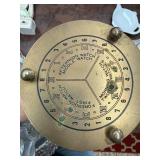 Decorative Household Lot: Glass Trays, Vanity Mirror, Sand Timer, Silver Bell