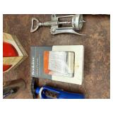 Barware Lot: Cocktail Shaker, Brookstone Wine Pump, Opener & Wine Bag