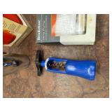 Barware Lot: Cocktail Shaker, Brookstone Wine Pump, Opener & Wine Bag