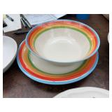 Entire Contents of the Cupboard Including Serving Pieces, Blue & White Porcelain Dinnerware Set with Glassware - Gravy Boat Included