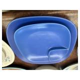 Entire Contents of the Cupboard Including Serving Pieces, Blue & White Porcelain Dinnerware Set with Glassware - Gravy Boat Included