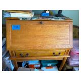 Vintage Wooden Secretary Desk with Storage and Drawers