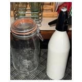 White CO2 Pump for Bar & Keg, Wine Rack, and Green Coca-Cola Glasses