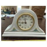 Laura Ashley Mantel Clock - Ceramic White with Floral Accents, Quartz