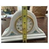 Laura Ashley Mantel Clock - Ceramic White with Floral Accents, Quartz