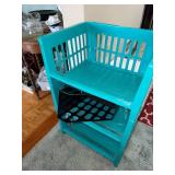 Teal 3-Tier Plastic Crate Storage Tower - Stackable Organizer