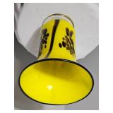 Studio Art Glass Yellow Footed Vase
