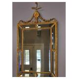 Louis XVI Gilt Hall Mirror with Urn Rosette and Floral Swags