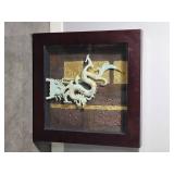 Green Rust Dragon Shadow Box Sculpture