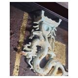 Green Rust Dragon Shadow Box Sculpture