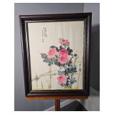 Vintage Chinese Peony Brush Painting