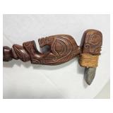 Carved Polynesian Rosewood Adze