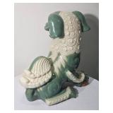 Green Foo Dog Ceramic Guardian Statue